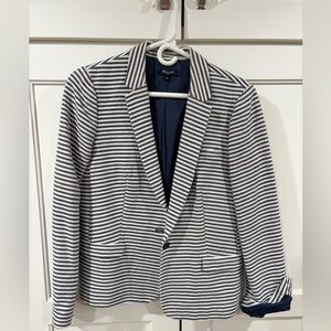Madewell Navy and White Striped Blazer